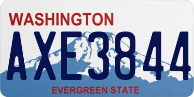 WA license plate AXE3844