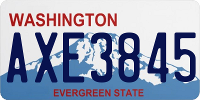 WA license plate AXE3845