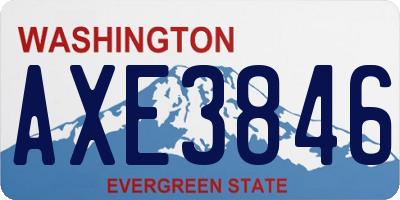 WA license plate AXE3846
