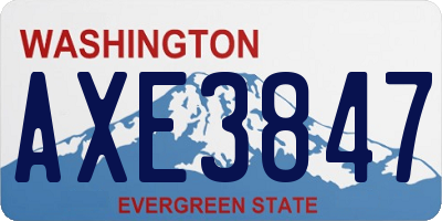 WA license plate AXE3847