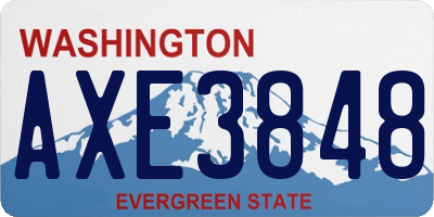 WA license plate AXE3848