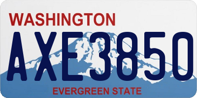WA license plate AXE3850
