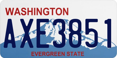 WA license plate AXE3851