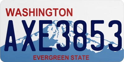 WA license plate AXE3853