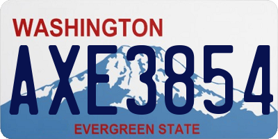 WA license plate AXE3854