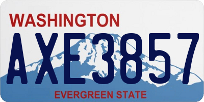 WA license plate AXE3857