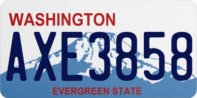 WA license plate AXE3858