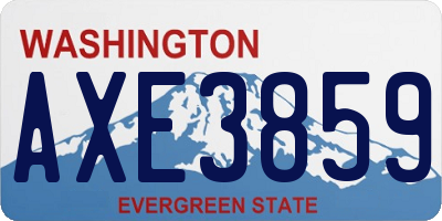 WA license plate AXE3859