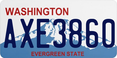 WA license plate AXE3860