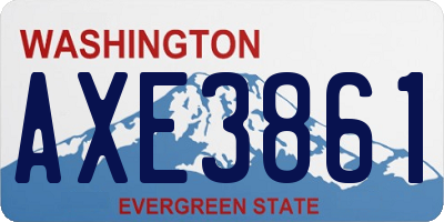 WA license plate AXE3861