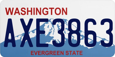 WA license plate AXE3863