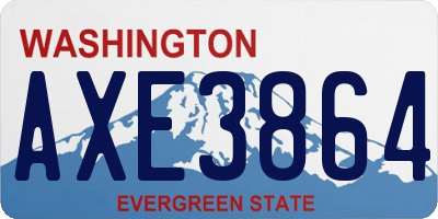 WA license plate AXE3864