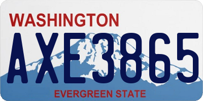 WA license plate AXE3865