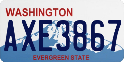 WA license plate AXE3867