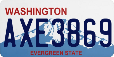 WA license plate AXE3869