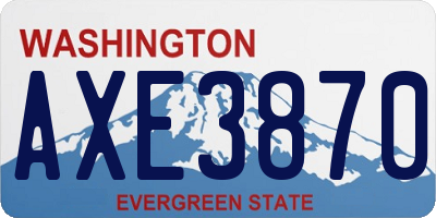 WA license plate AXE3870