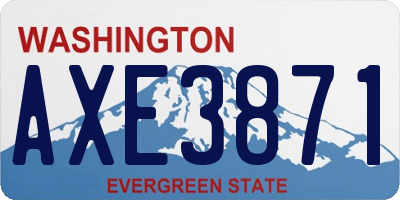 WA license plate AXE3871