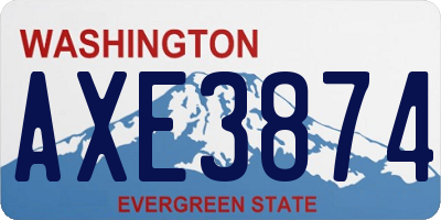 WA license plate AXE3874