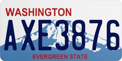 WA license plate AXE3876