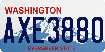 WA license plate AXE3880