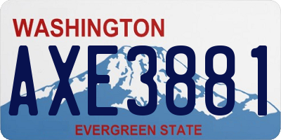 WA license plate AXE3881