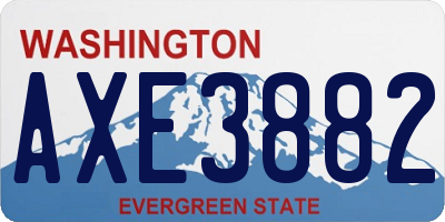 WA license plate AXE3882