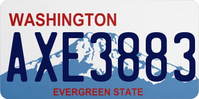 WA license plate AXE3883