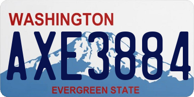 WA license plate AXE3884