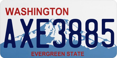 WA license plate AXE3885