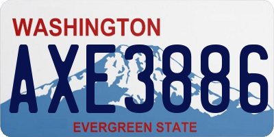WA license plate AXE3886