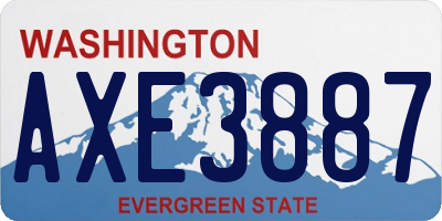 WA license plate AXE3887