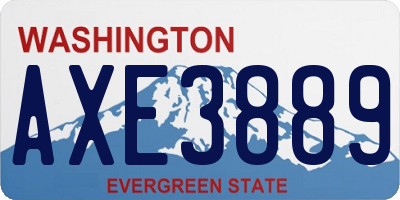 WA license plate AXE3889