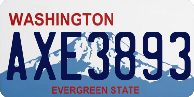 WA license plate AXE3893