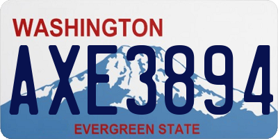 WA license plate AXE3894