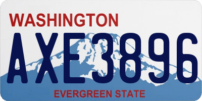 WA license plate AXE3896