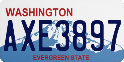 WA license plate AXE3897