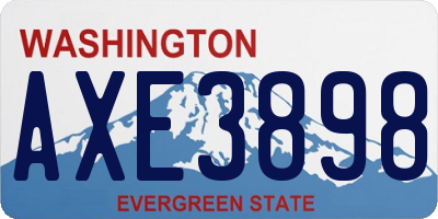 WA license plate AXE3898