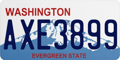 WA license plate AXE3899