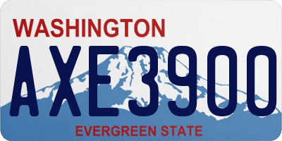 WA license plate AXE3900