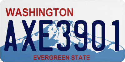 WA license plate AXE3901