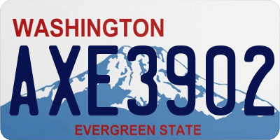 WA license plate AXE3902