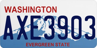 WA license plate AXE3903