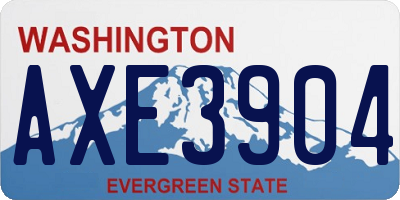 WA license plate AXE3904