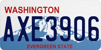 WA license plate AXE3906