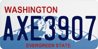 WA license plate AXE3907