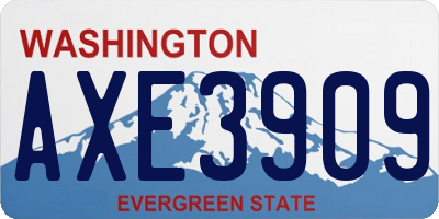 WA license plate AXE3909