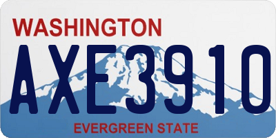 WA license plate AXE3910