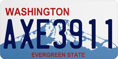 WA license plate AXE3911