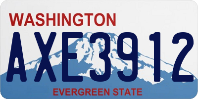 WA license plate AXE3912