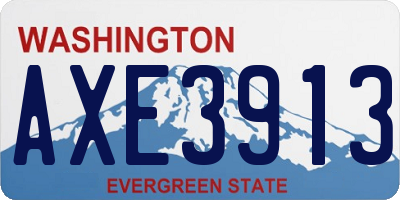 WA license plate AXE3913